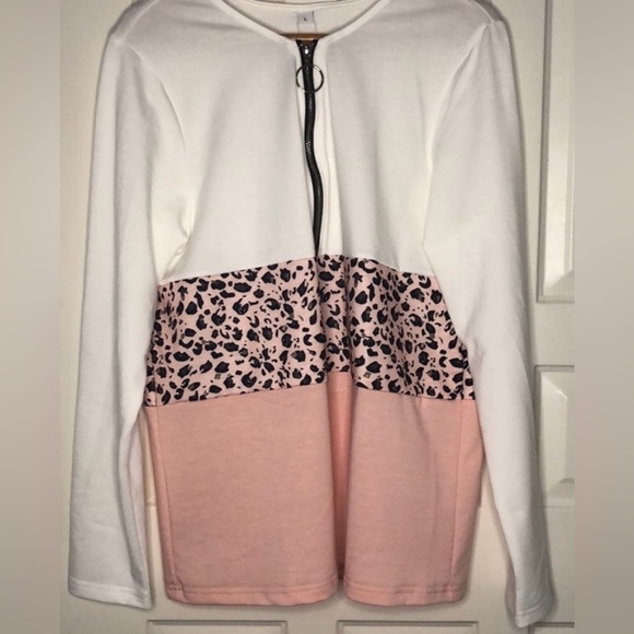 None Tops - Long Sleeve Half Zip Top, size L, NWT